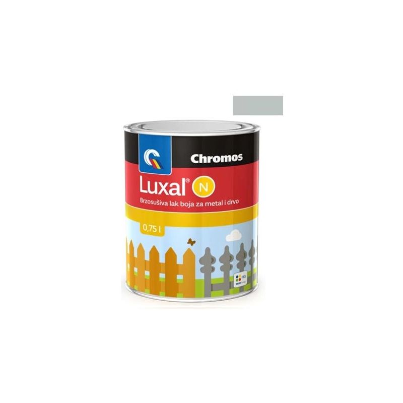 Brzosušiva lak boja za metal i drvo svijetlo siva Luxal 0,75L