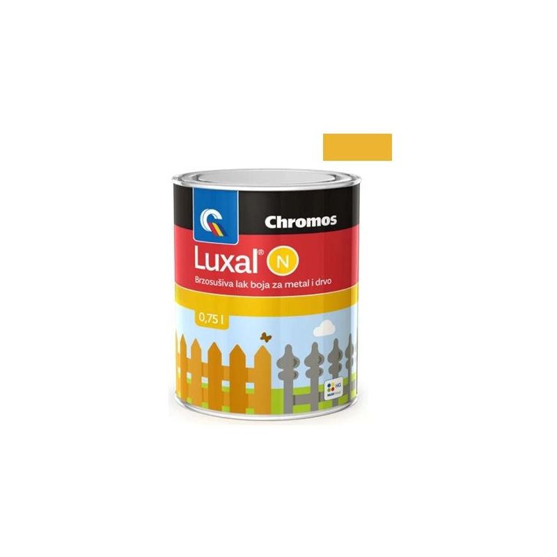 Brzosušiva lak boja za metal i drvo žuta Luxal 0,75L