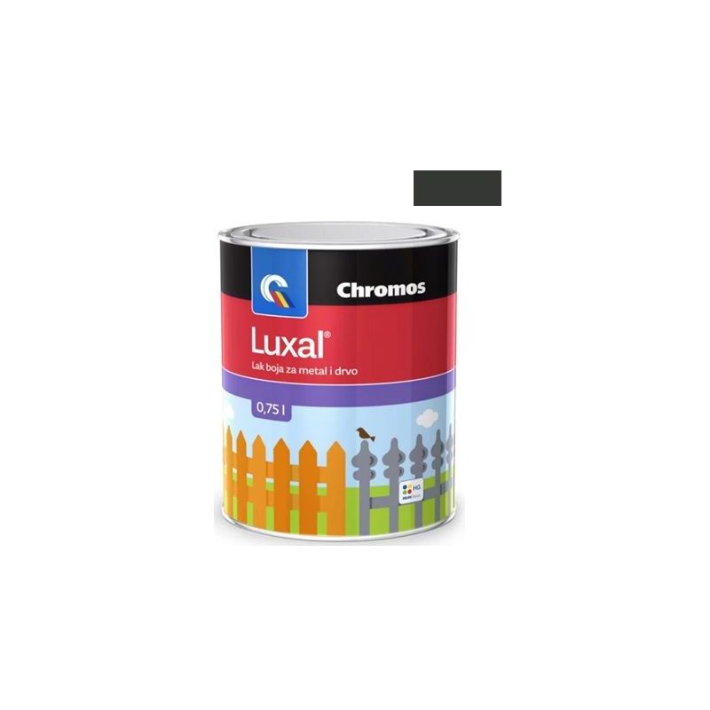 Lak boja za metal i drvo crna Luxal 0,2L Cijena