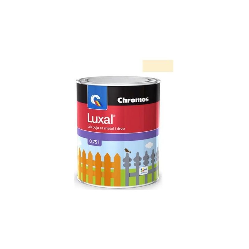Lak boja za metal i drvo slonokost Luxal 0,75L