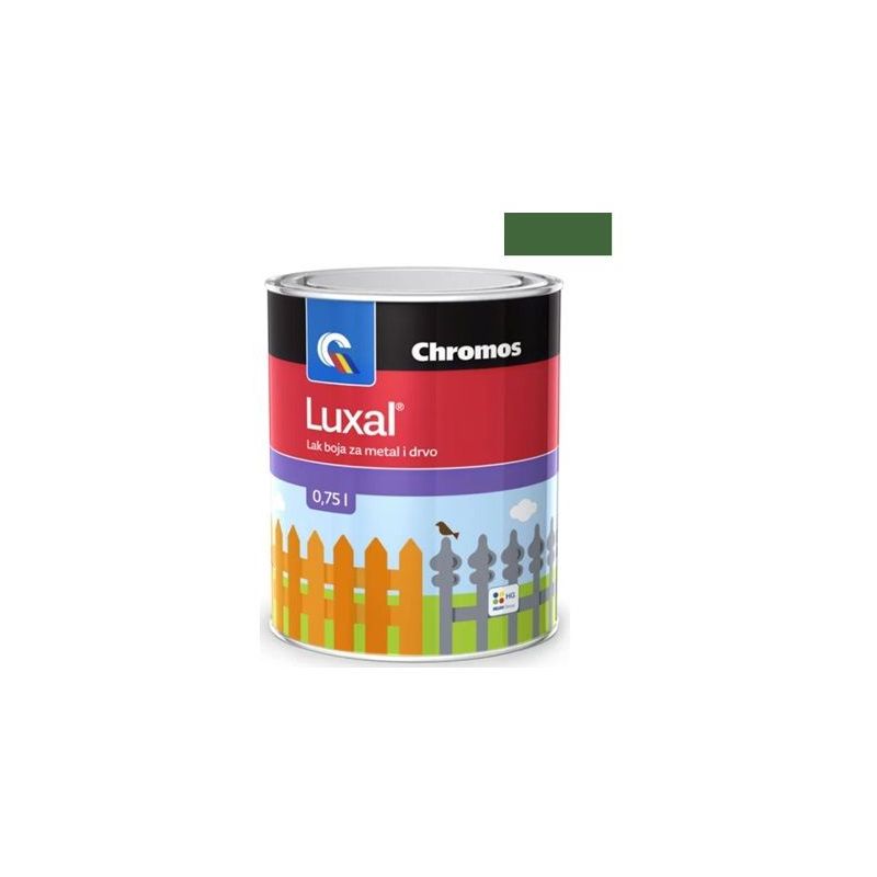 Lak boja za metal i drvo zelena Luxal 0,75L