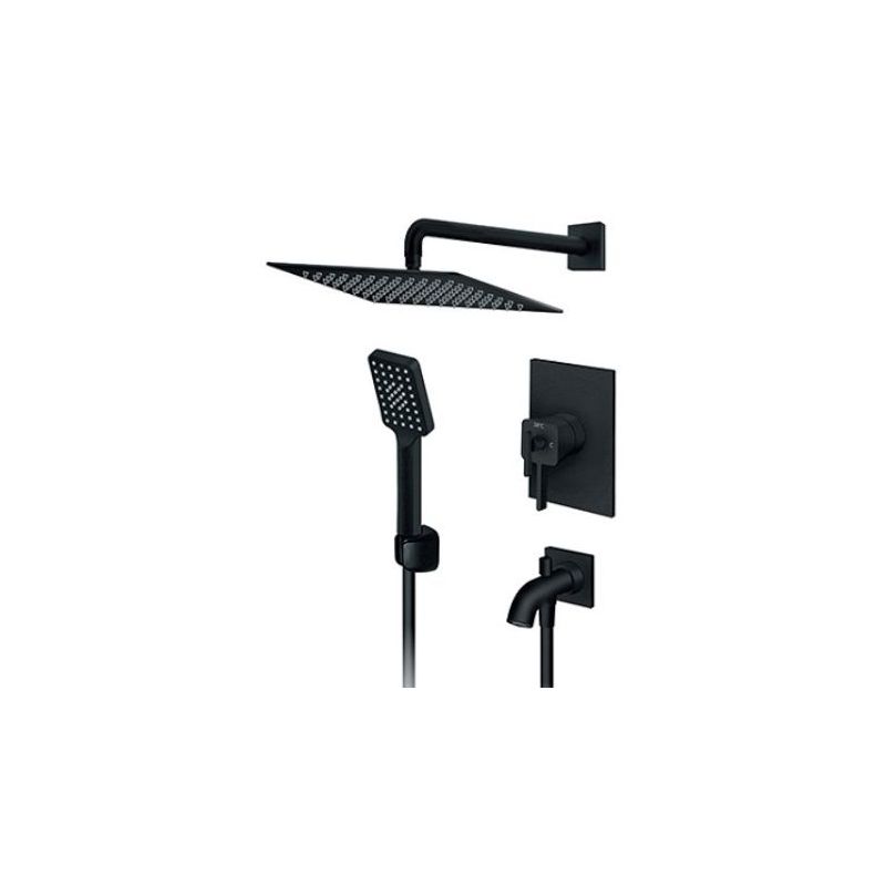 Mješalica podžbukna termostatska crna sa zidnim, ručnim tušem i izljevom STOLZ S2 BLACK (23-2T31701B) Cijena