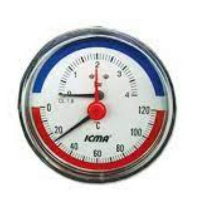 Termomanometar 0-4bar, 0-120°C Icma (napomenuti izlaz navoja iza ili bočno)  Cijena
